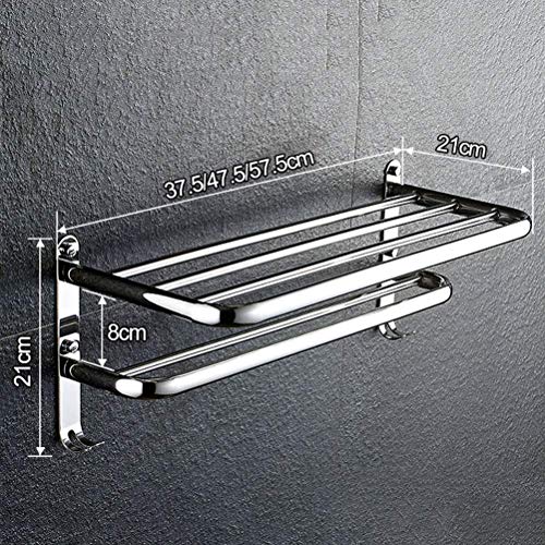 Étagère porte-serviettes épais rangement mural optimisé barre de séchage salle de bain - 2