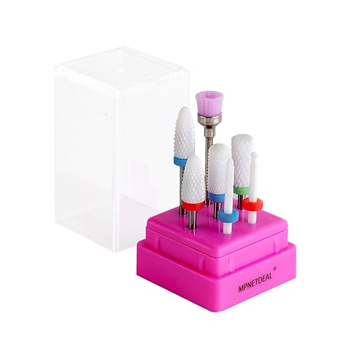 Juego de 7 brocas de cerámica para uñas, duraderas y menos polvo, 332 pulgadas para uñas de gel acrílico, manicura de cutículas, lima de uñas