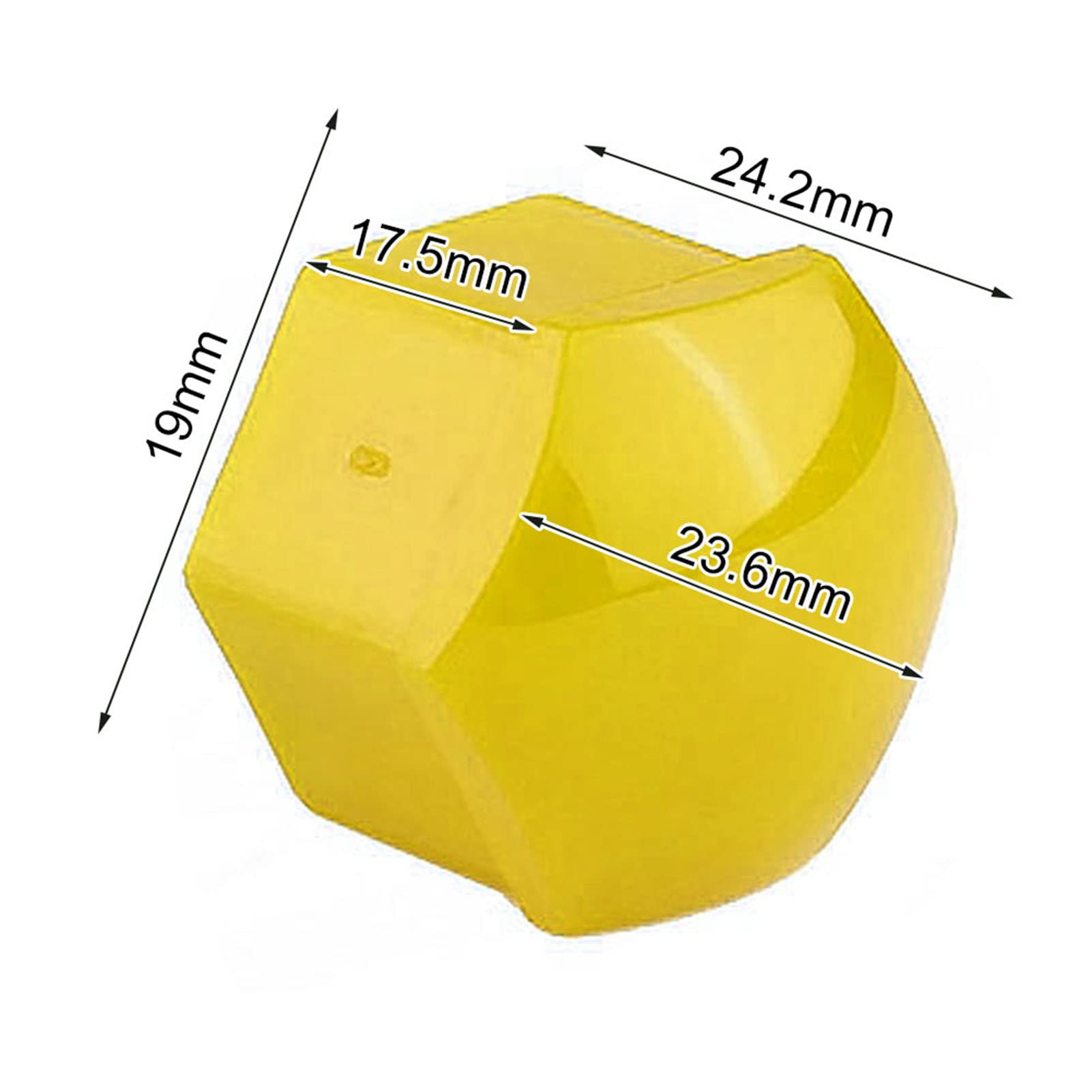 Ejoyous 20 szt. Nakrętki kół Samochodowych 19mm Osłony na śruby Piasty Koła Osłona Felgi Wykonana z Wysokiej Jakości Nylonu PA66 (YELLOW)