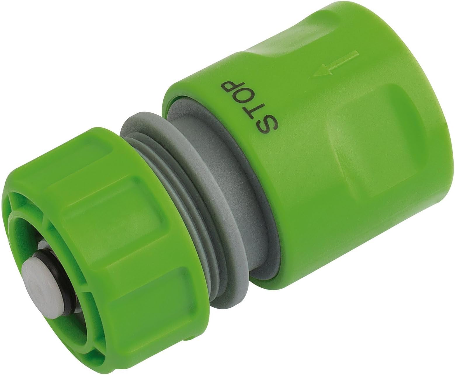 Draper 1/2" Garden Hose Connector | Water Stop Feature | Multifunction Universal Gardening Accessory | Quick Fitting | Watering Connection | 25902, Green