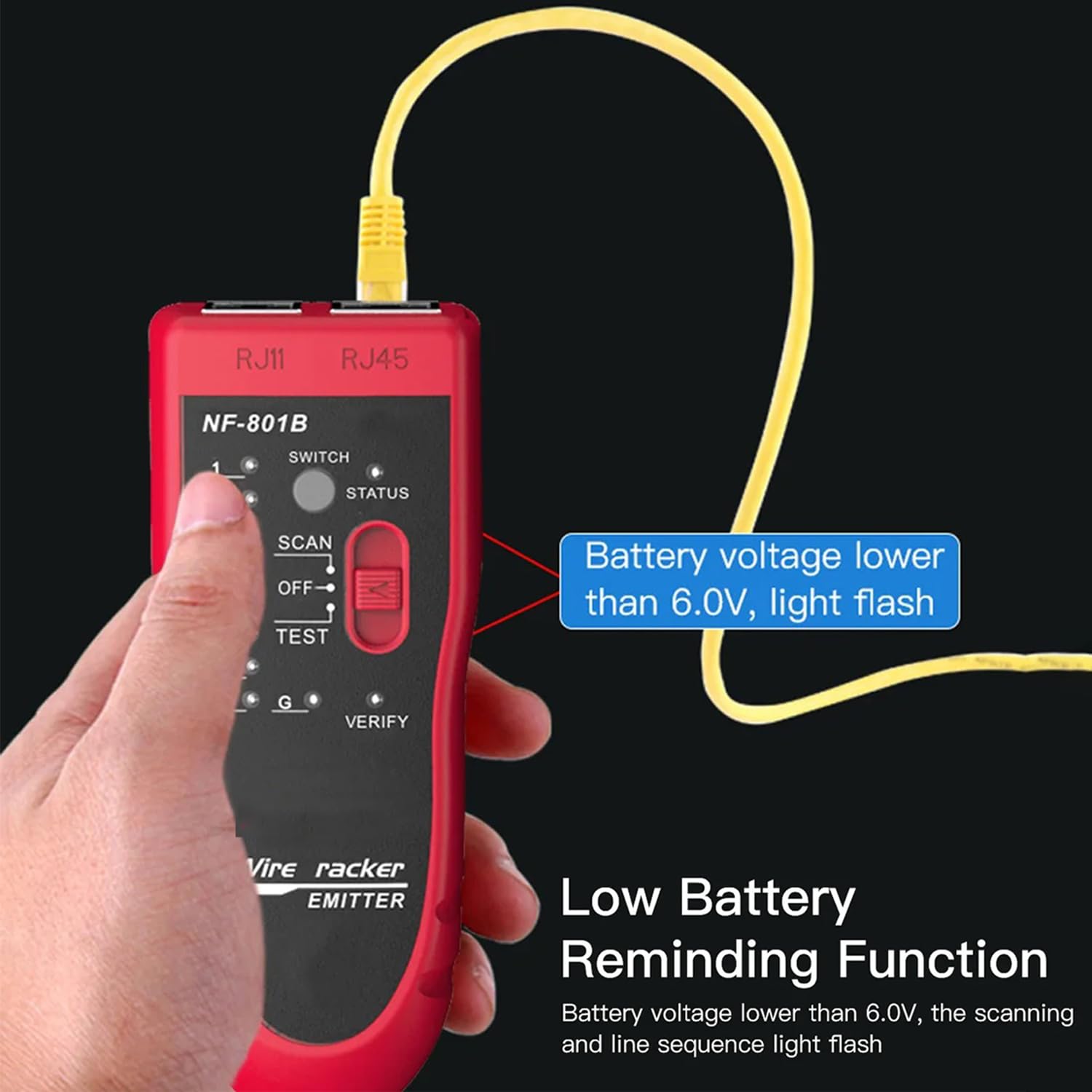 FEDUS LAN TESTER with Wire Tracker, LAN Net work Cable Tracer, Cable Tracker Line Finder, RJ11 RJ45 Line Finder Cable Tester for Network Ethernet cable,Phone Telephone Line Continuity Checking 4