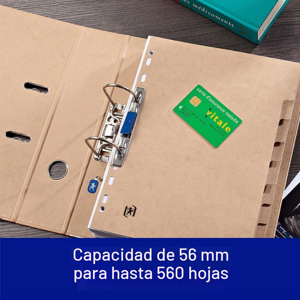 Oxford Archivador A4, bueno para el medio ambiente, en beige, 3 unidades