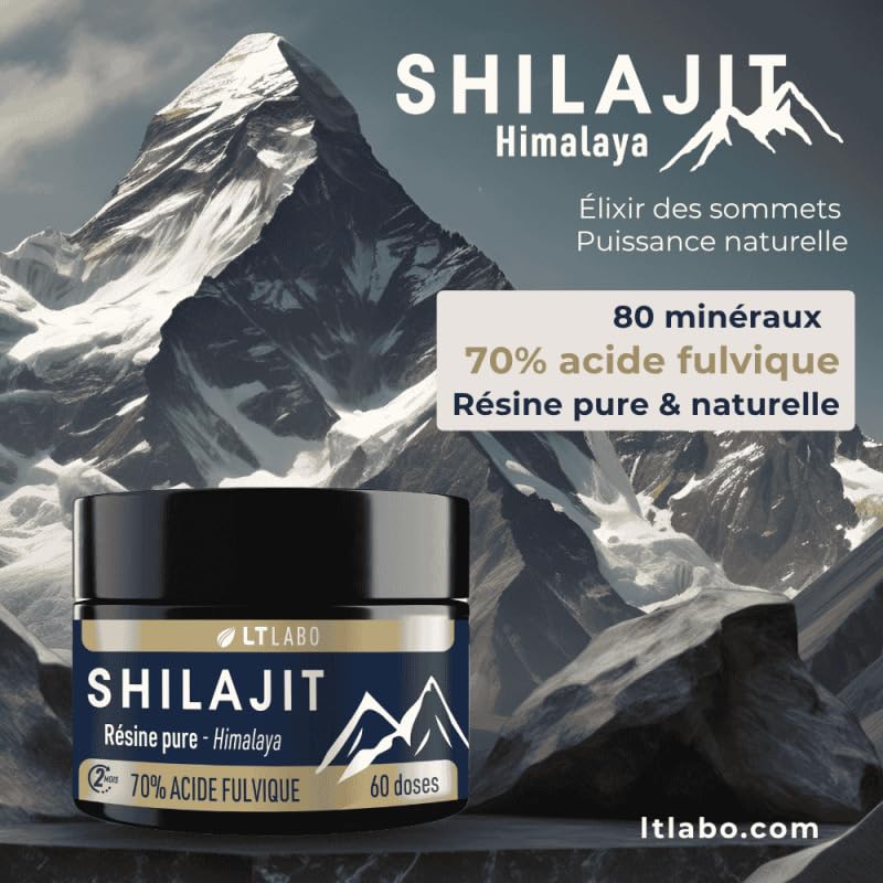 Résine Pure Shilajit - Acide Fulvique 70% - 30g - LT Labo