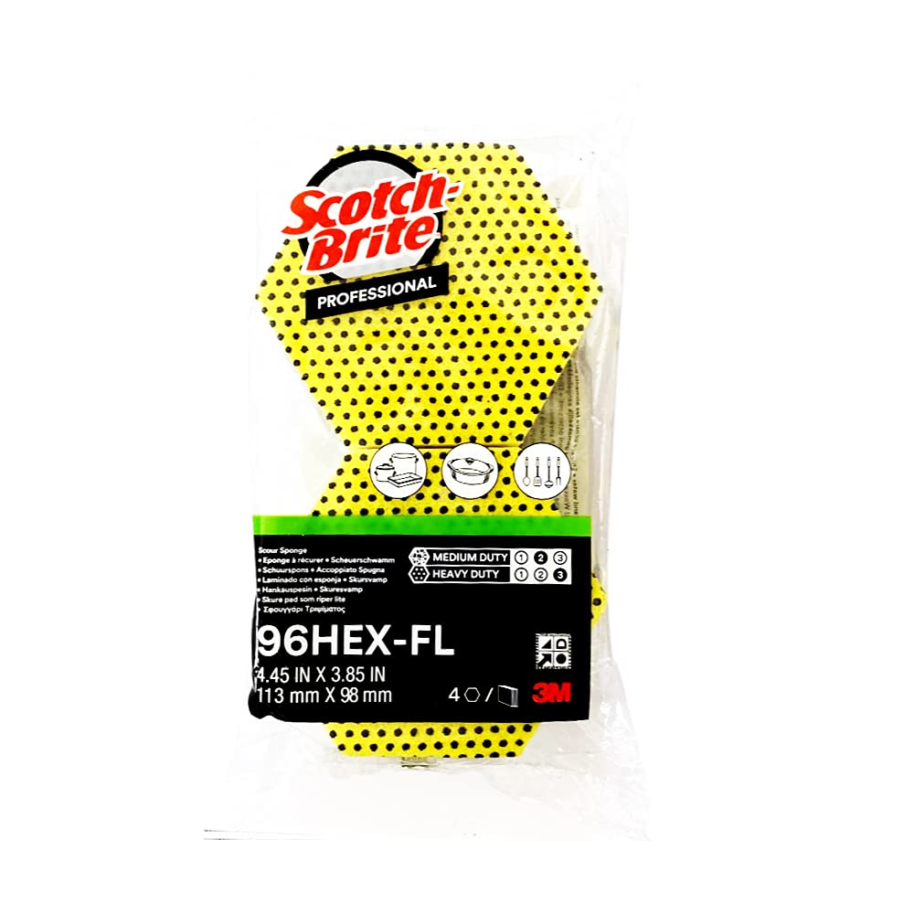 3M Scotch-Brite 96HEX-FL - Spugne da cucina, 16 pezzi
