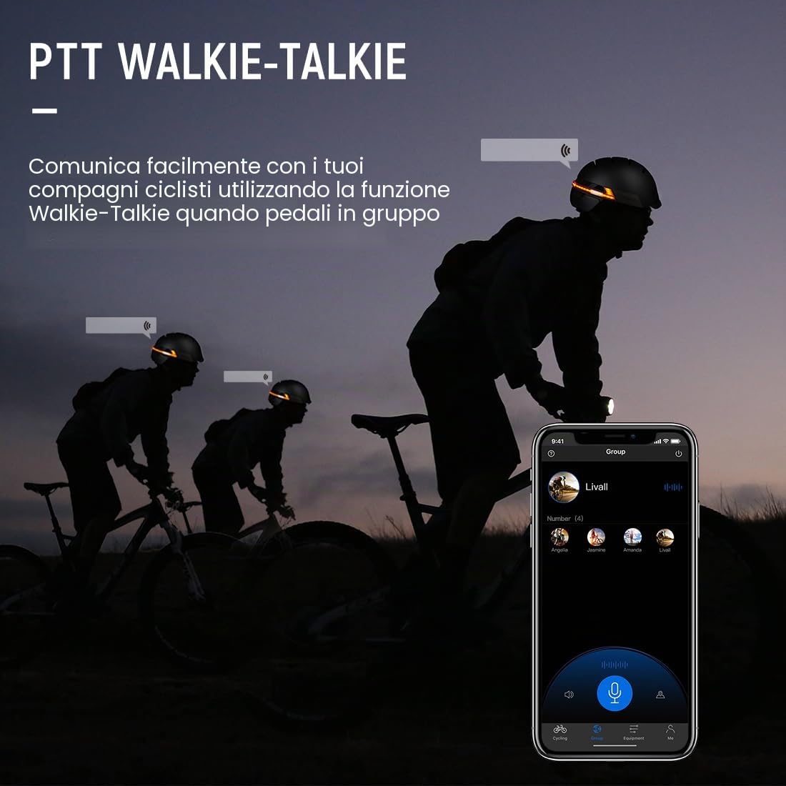 LIVALL BH51M NSO Smart Casco da bicicletta Bluetooth con altoparlanti e microfono integrato, casco da bicicletta con indicatori di direzione intelligenti, rilevamento delle cadute, casco da bicicletta