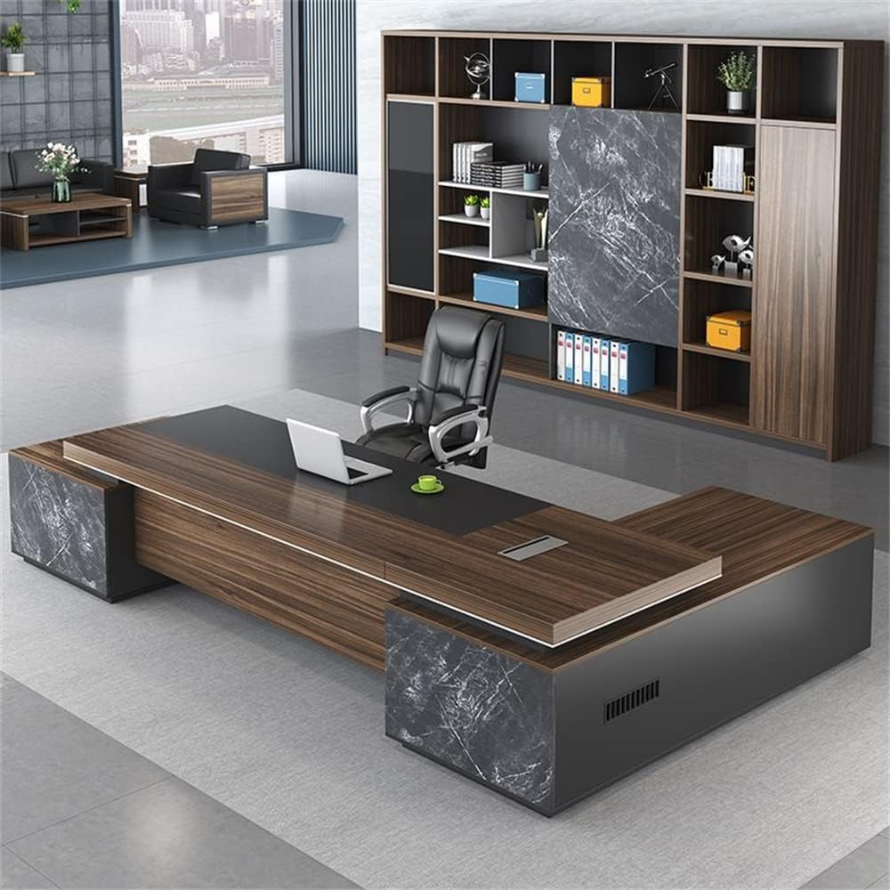 LAKIQ Contemporary Office Desk L-Shape Home Office Writing Desk with 2 Storage Drawers Wood Rectangular Desktop Computer Desk for Living Room-No Chairs(Left Hand Returnm, 71" L x 63" W x 29.5" H)