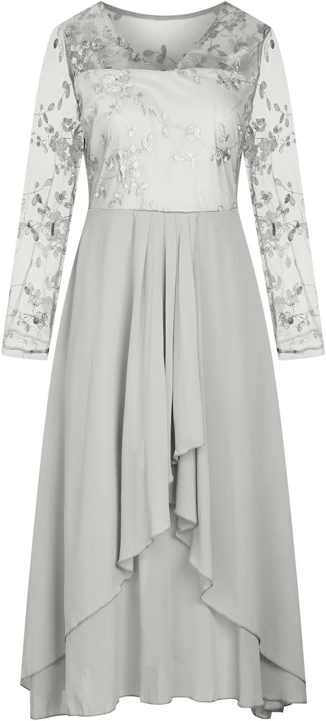 HGps8w Mother of The Bride Dresses for Women Lace Chiffon Flowy Dress Elegant Formal Evening Party Gown for Wedding