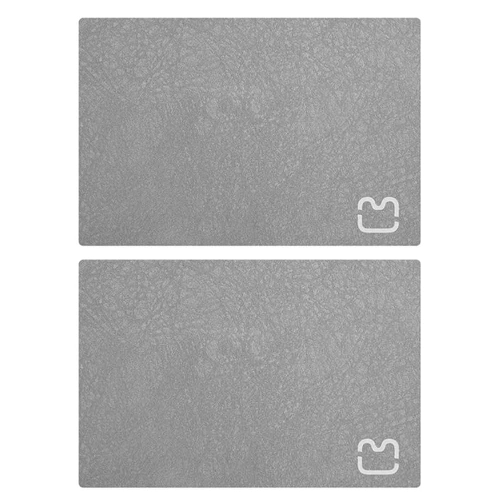 Tapis de bain en diatomée mince | Lot de 2 tapis de douche gris