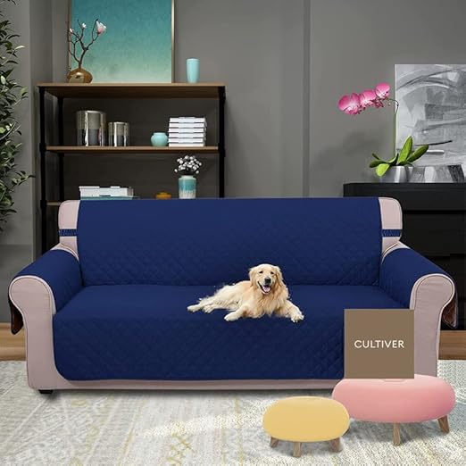 CULTIVER Three Seater Ultra Soft Reversible Sofa Cover 3 Layer Quilted