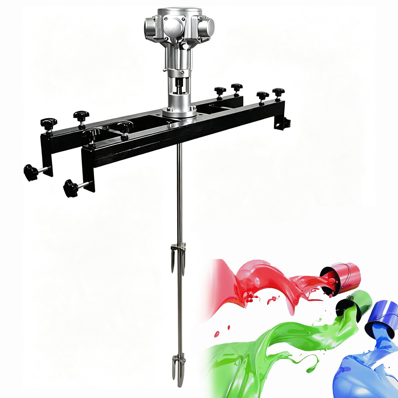 Miscelatore Pneumatico IBC, agitatore di Vernice 1000L con Staffa telescopica Regolabile, Doppia girante, Ideale per officine di Vernice e Applicazioni industriali
