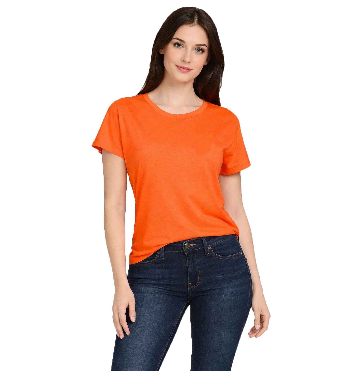 Girl & Women's Plain Trendy Half Sleeve Round Neck T-Shirt (Pack of 1)-picture-42