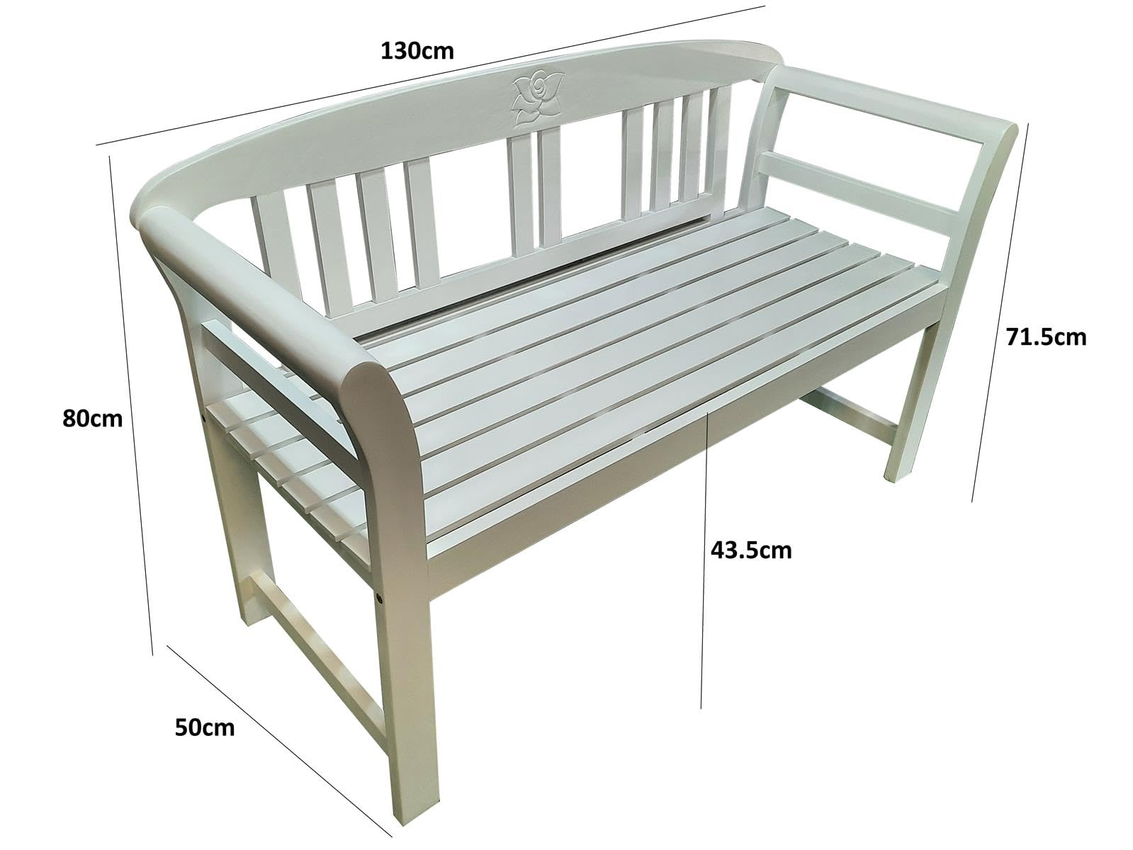 Merschbrock Trade GmbH Gartenbank aus Holz, in weiß, ergonomische Sitzfläche