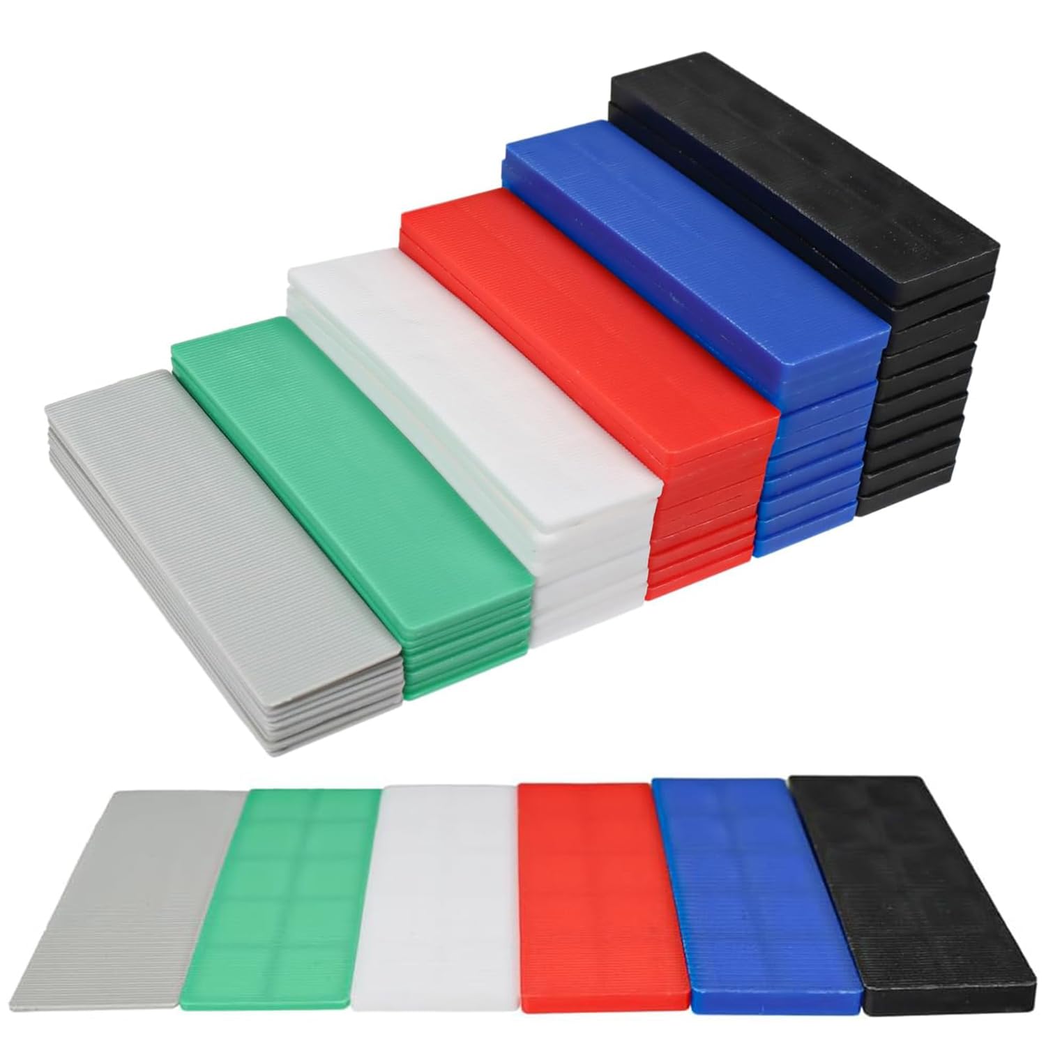 90-Piece Multi-Thickness Plastic Glazing Packers (1-6mm) for Precise Leveling in Window and Door Installations