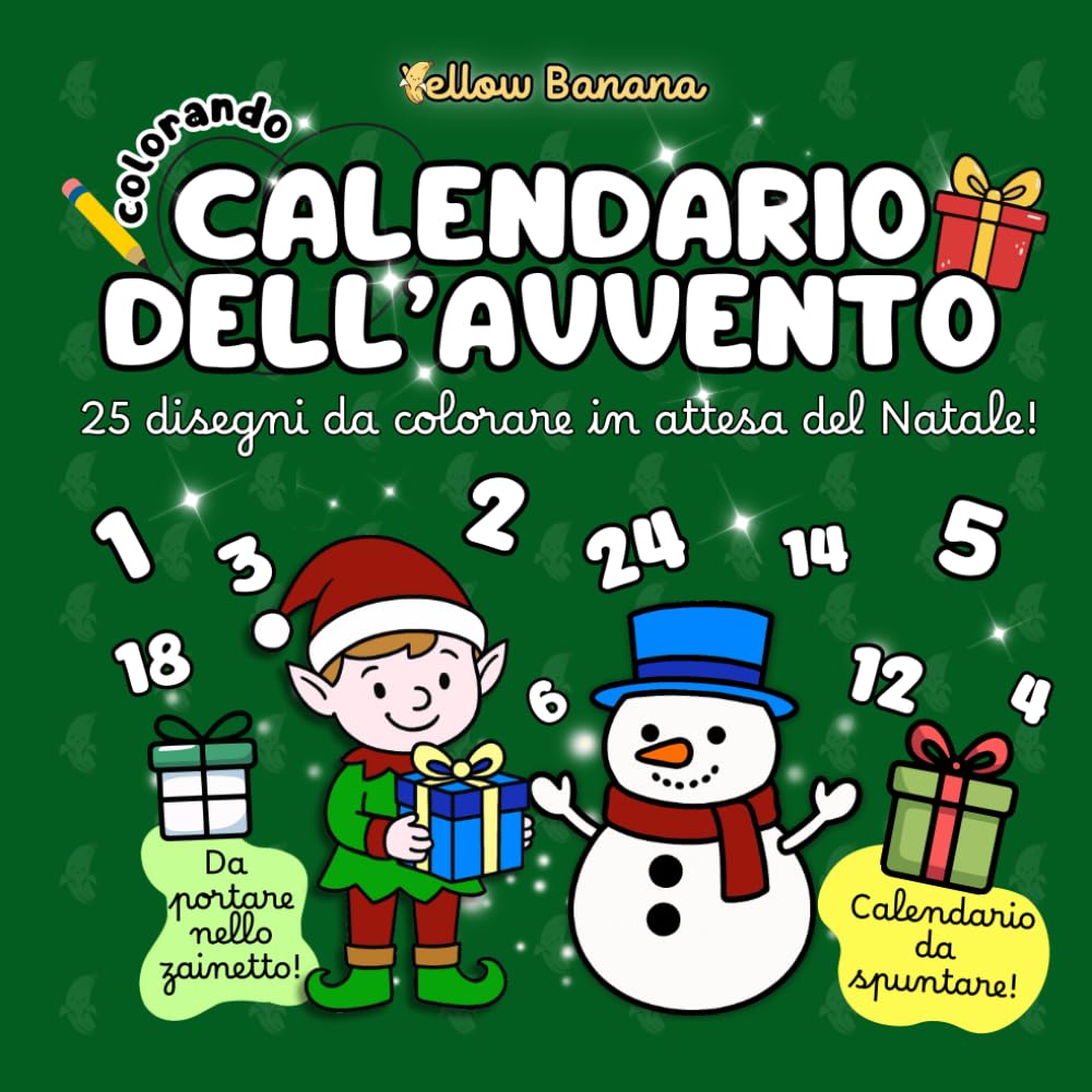 Colorando | Calendario dell'Avvento: Libro da Colorare per Bambini Natalizio - Calendario Avvento 2025 - 25 Disegni di Natale da Colorare Creativo con ... da Spuntare Ogni Giorno fino al 25 Dicembre