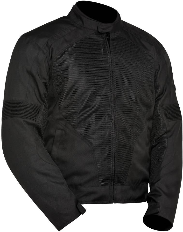 Bilt Racer Mesh Textile Motorcycle Jacket - MD, Black