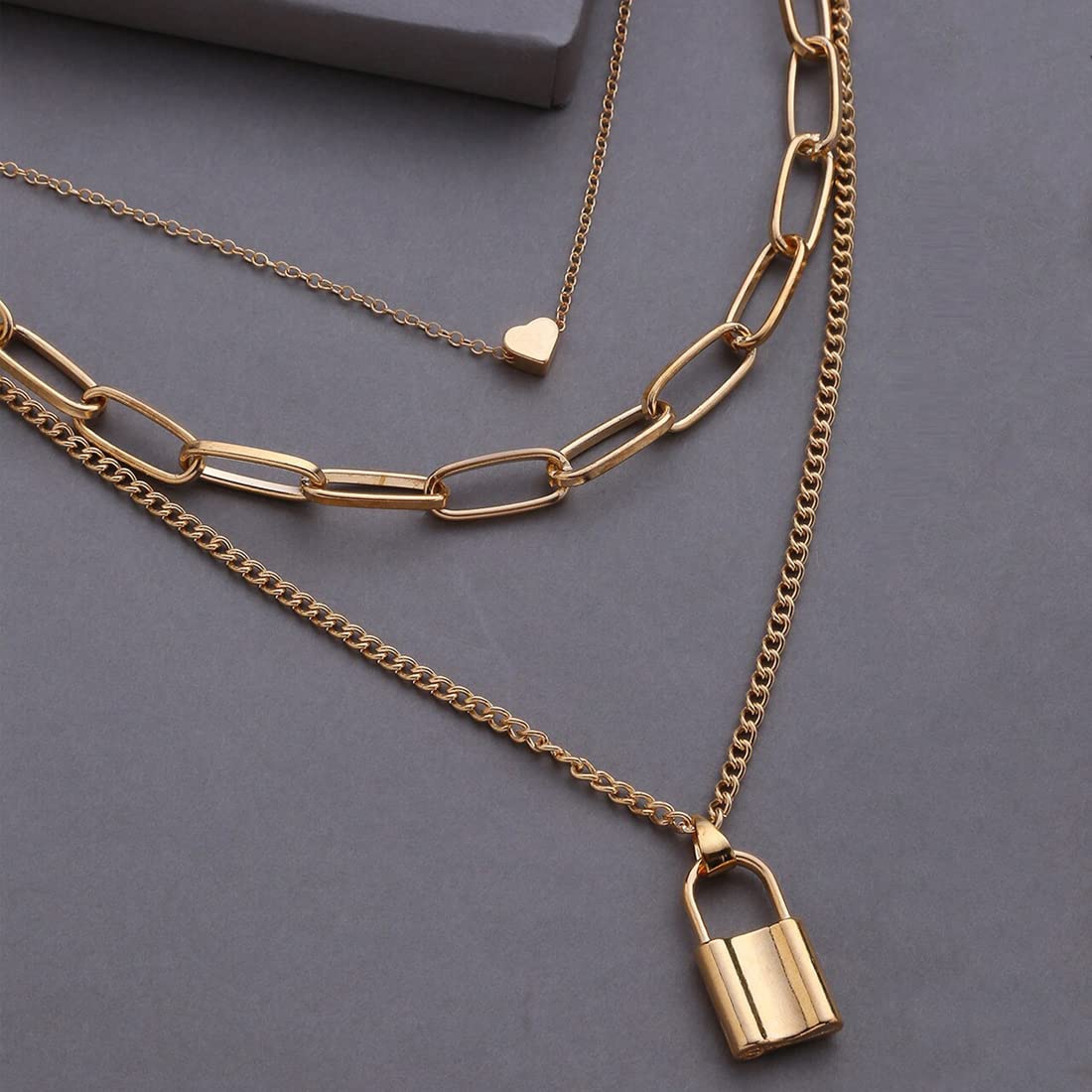 Gold-Plated Layered Necklace Set