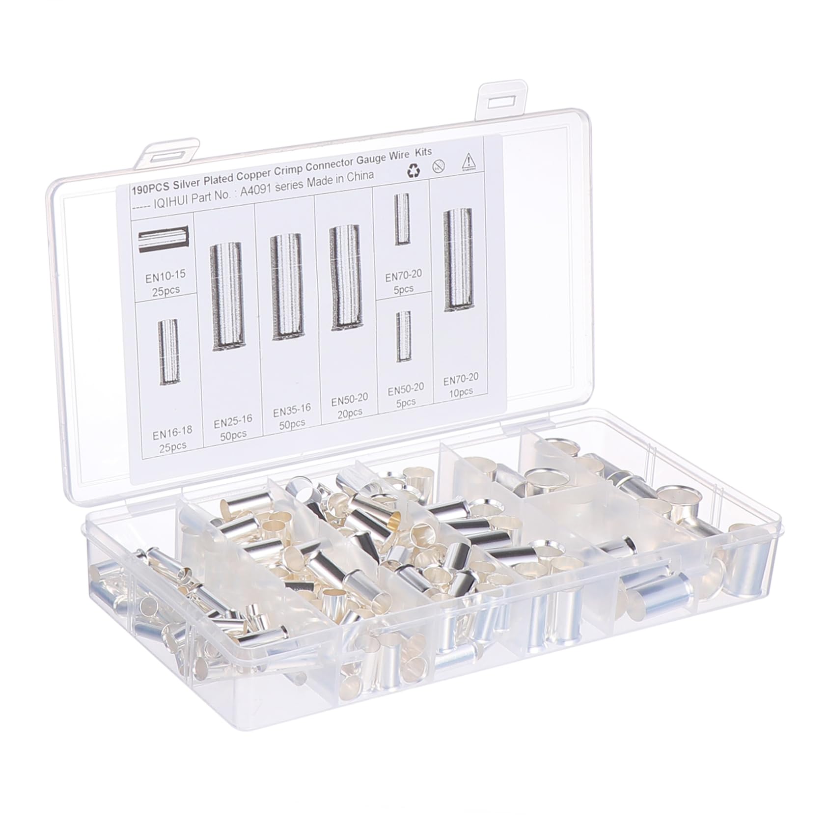 FUNOMOCYA 190 Pcs Wire Rope Sleeves Ferrule Crimping Tool Wire Ferrules Electrical Cable Terminal Ferrules Terminals Crimp Ferrules Wire Ends Wire Ferrule Connectors Wire Connector Copper