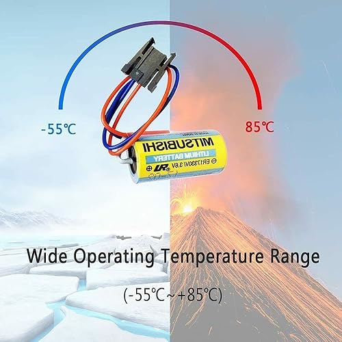 Miniatura 9 de XIAOXX (5 unidades) 1700mAh ER17330V 3.6V Batería de litio para Mitsubishi A6BAT ER17330V MR-BAT Batería