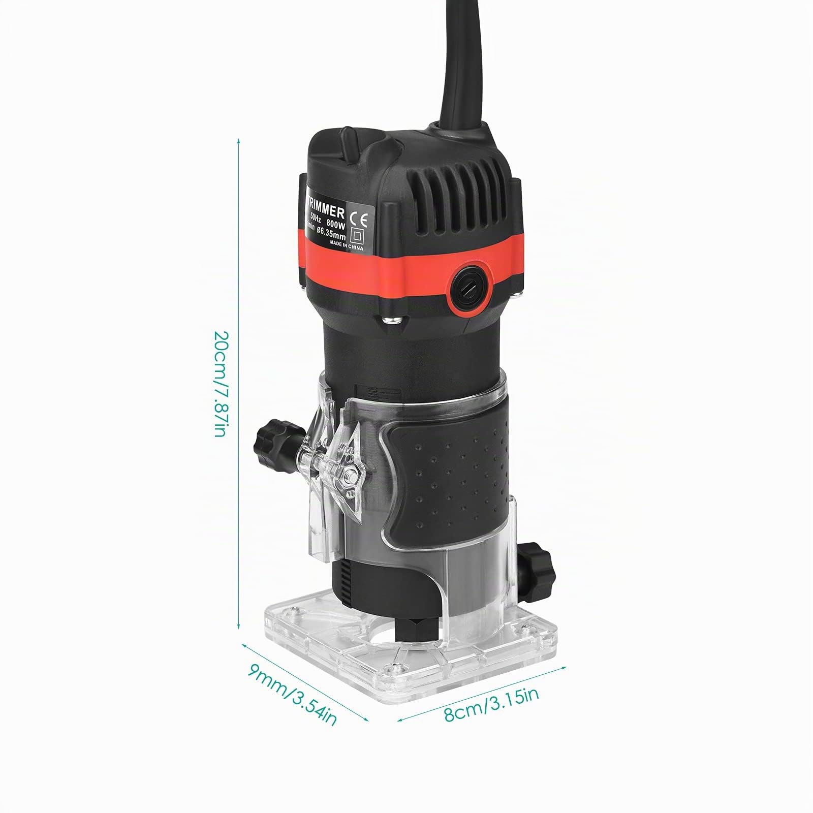 800W fresadora de Madera Compacta 6.35mm 30000r/min fresadora de Mano Portátil para Trabajar la Madera fresadora Eléctrica para Mader con 15pcs Router bits DIY