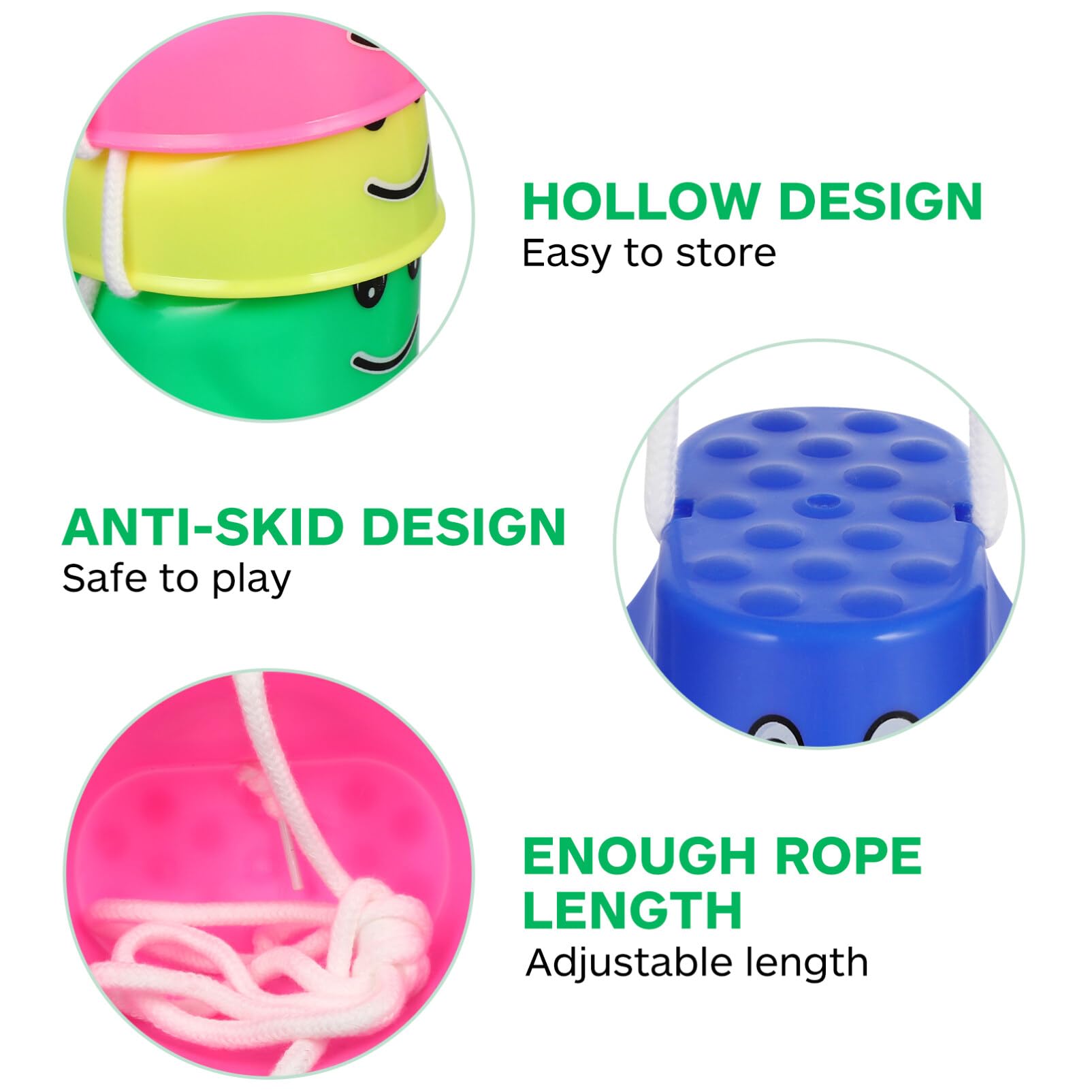 NUOBESTY 4pcs Bucket Stilt Walking Cups Plastic Balancing Steppers for Children Balance Ability Training Mixed Colors - Image 9