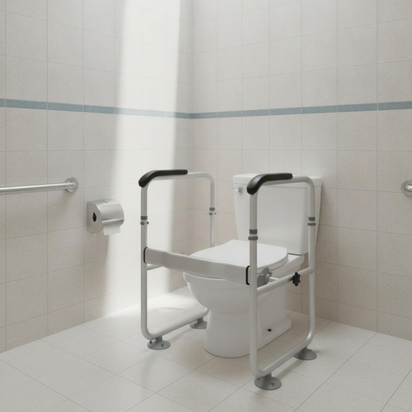 Gralara Supporto WC con Ventose Regolabile Telaio di Ergonomico Ausilio Bagno per Persone di Età Avanzata