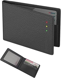 [ＲａｉｎＫｉｎｄ] パスケース 免許証ケース 定期入れ メンズ PUレザー 6枚収納 定期ケース ICカード カードケース 二つ折り 薄型 スリム 大容量 通勤通学 (ブラック)