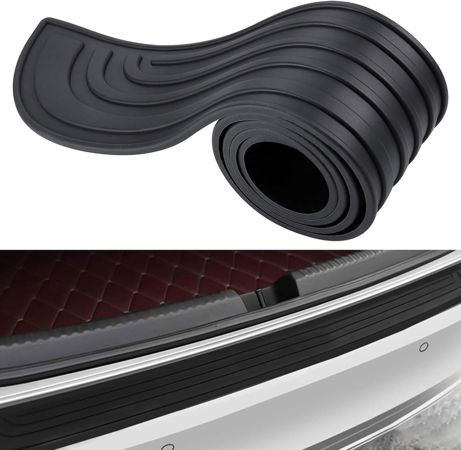 Woniyal Normal Car Rear Bumper Protector For Baic Beijing X75 Ab Bj.2023, Anti-Scarch Rubber Protector Guard, Waterproof, Auto Rear Trunk Sill Plate Scuff Plate Strip
