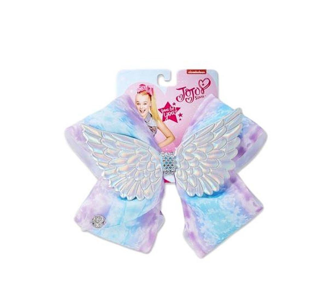 Jojo Siwa Large Bow, Purple, Blue: Jojo Siwa Girls Large Hair Bow Ties Rhinestones Many Colors Styles Exclusives Unicorn Paris (Large Bow, Multi Angel)