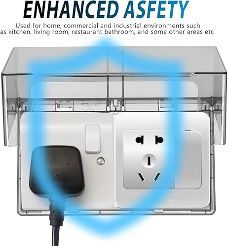 Miniatura 4 de Prueba Rv Breaker Box Cubierta de enchufe de estilo pegajoso Cubierta de doble posición Enchufe de pared Placa frontal Panel Caja Protector de caja