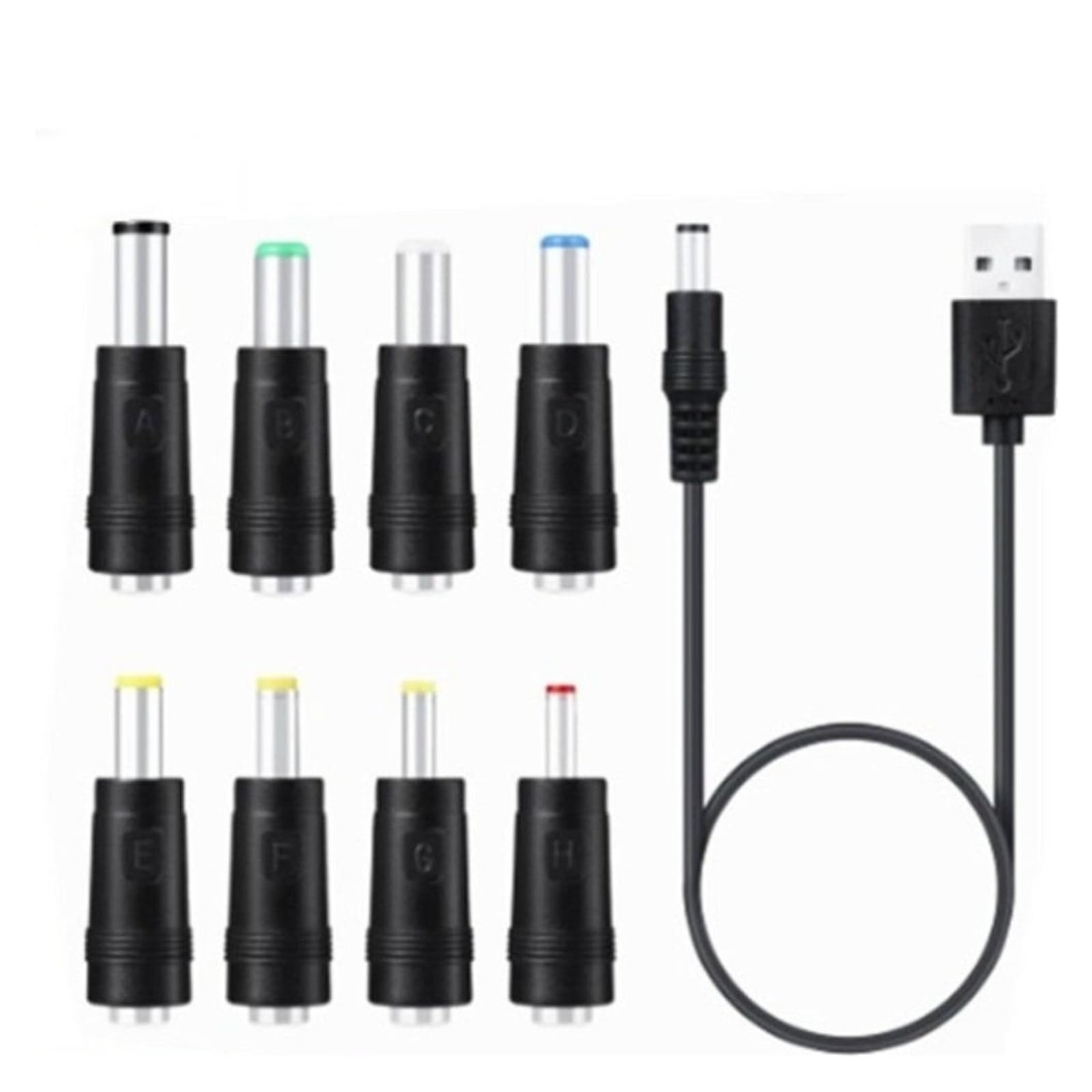 Câble de charge USB DC 5,5 x 2,1 mm 5 V 8 pointes connecteur universel