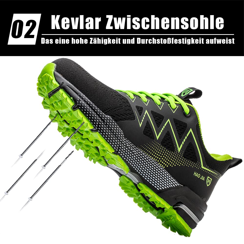 Sicherheitsschuhe Herren Atmungsaktiv Arbeitsschuhe Damen Leicht Sportlich Stahlkappenschuhe rutschfest Schutzschuhe