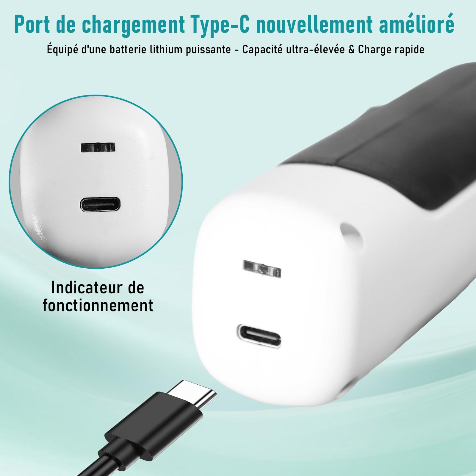 Cutter pour Carton 3,7 V Ciseaux Électriques, Cutter pour Carton Électrique avec Batterie 2000 mAh,Cutter Rotatif Universel sans Fil avec 2 Lames Auto-affûtantes pour Moquette,Cuir et Feutre