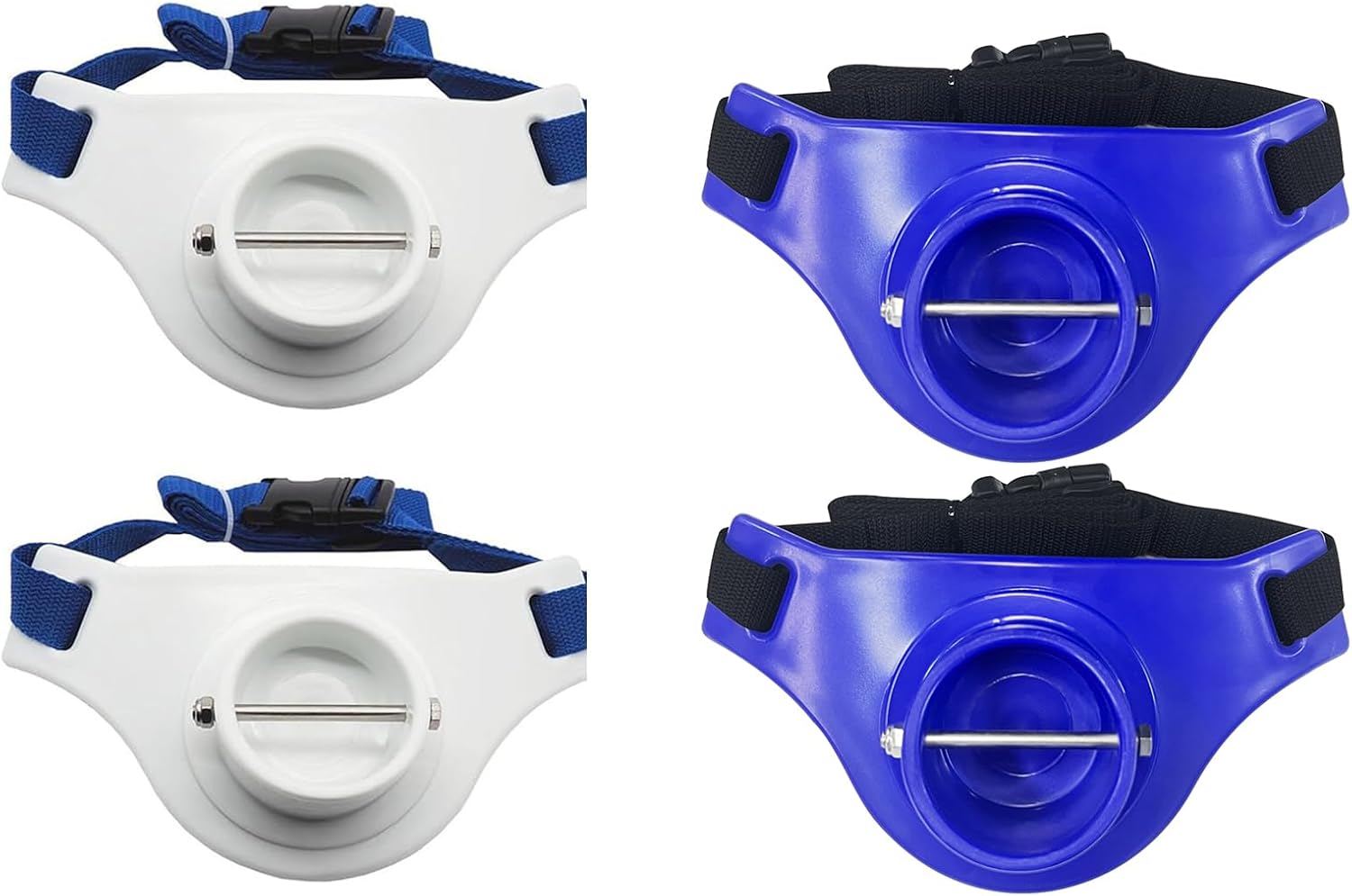 ASOCEA 2 Pcs Fishing Belt Rod Holder 2.5 Inch Inner Dia Offshore Tackle Boat Fishing Fighting Waist Belt Adjustable Fishing Waist Belt Rod Holder with Soft Padded White+Blue
