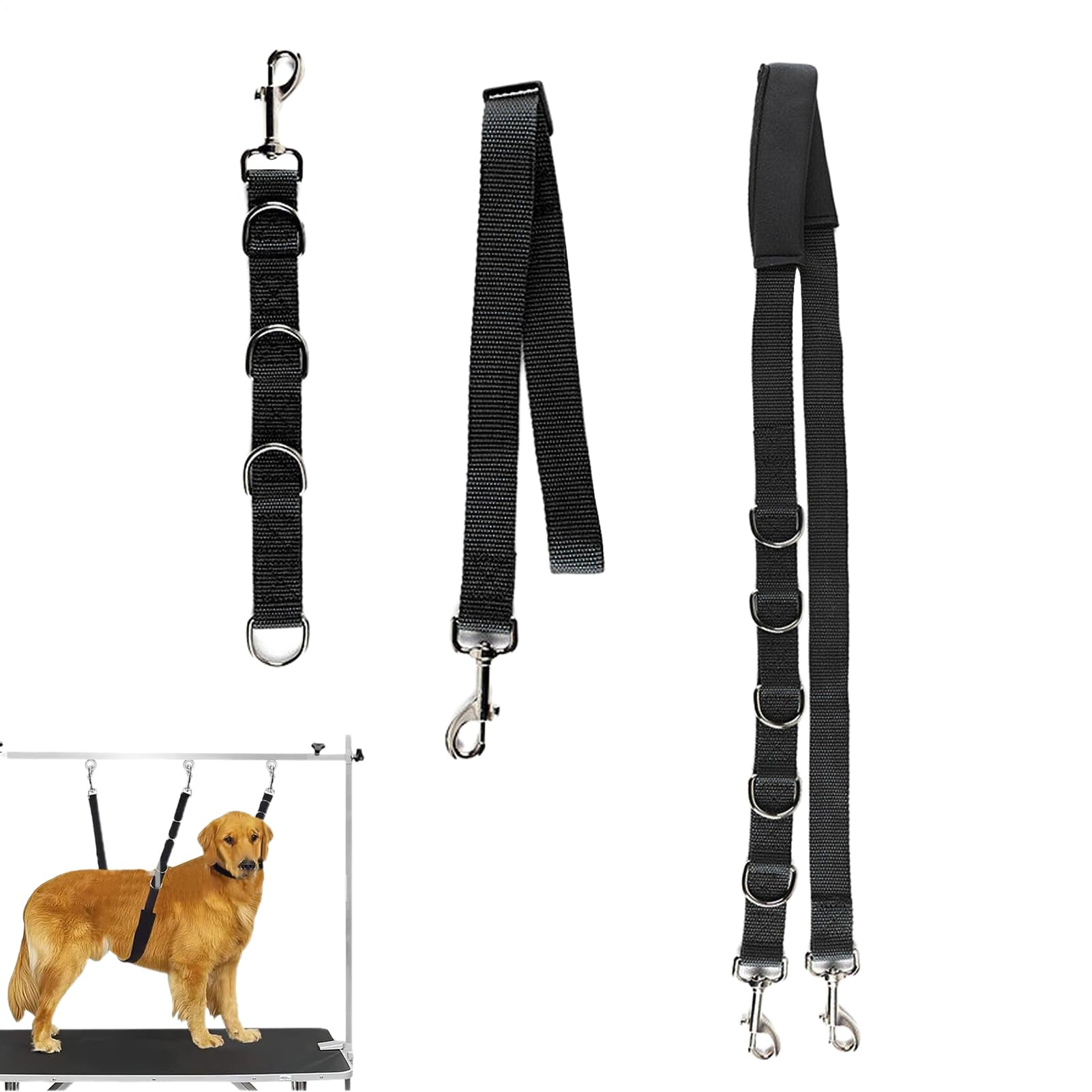 Paquet De 3 Sangles De Table De Toilettage Pour Animaux | Laisse À Boucle D'extension En Nylon | Sangle De Bras De Toilettage Pour Chien Et Chat, Accessoire De Table De Marié Sécurisé Et Réglable Pour