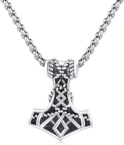 Collar de plata de ley con diseño de daga celta, dientes de lobo, mjolnir, ancla, cruz para hombre, collar vikingo celta, plata oxidada, regalo de