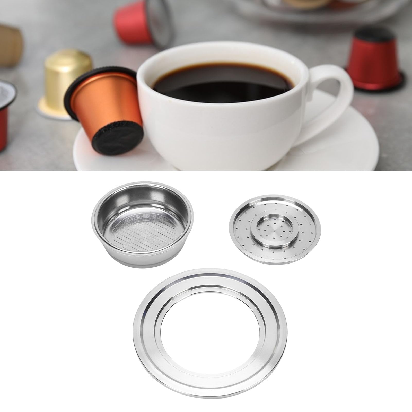 Srliya Conservación de Energía Duradera de la Taza Reutilizable de la Cápsula del café del Acero Inoxidable para el Gusto Personalizado