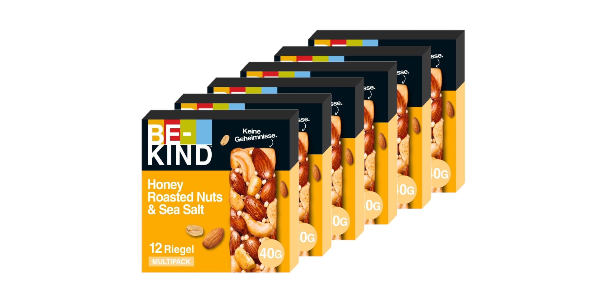 BE-KIND Honey Roasted Nuts & SeaSalt 6x12x40g I Nussriegel I Riegel I Glutenfrei