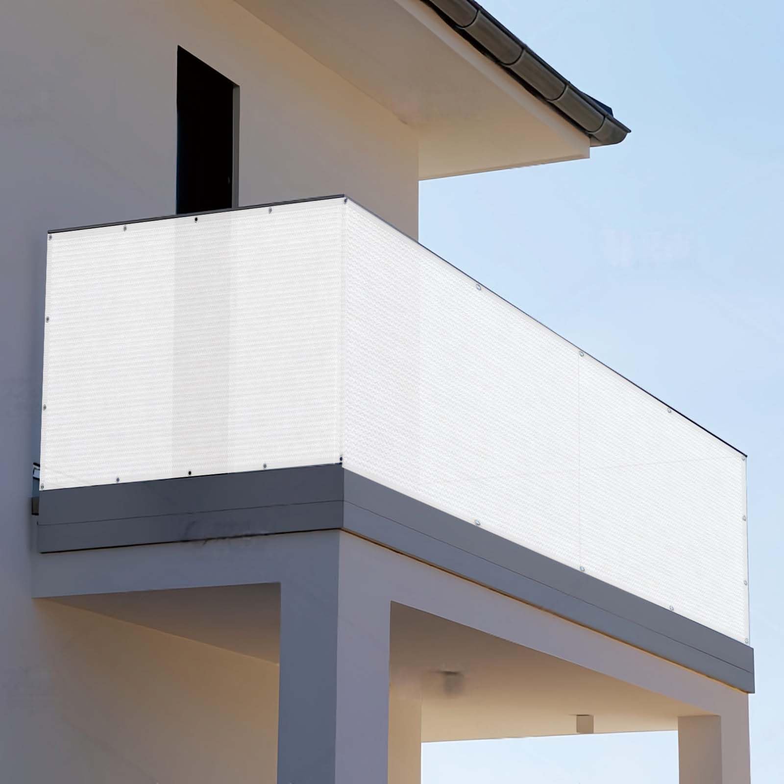 Brise vue balcon 105x190 cm en HDPE blanc pour une occultation de jardin efficace