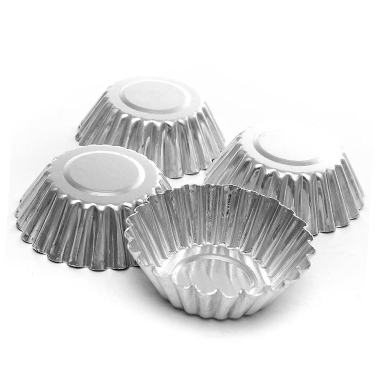 HEMOTON 100piezas Molde para Tartaletas de Huevo Molde para Tartaletas de Huevo de Metal para Hornear Magdalenas Pasteles y Galletas Unids