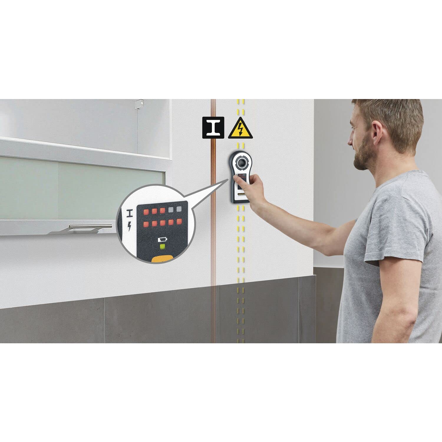 Laserliner CenterScanner Plus - Nivelador láser (Negro, Gris, -30 - 40 °C, -40 - 60 °C, 75 mm, 28 mm, 172 mm)