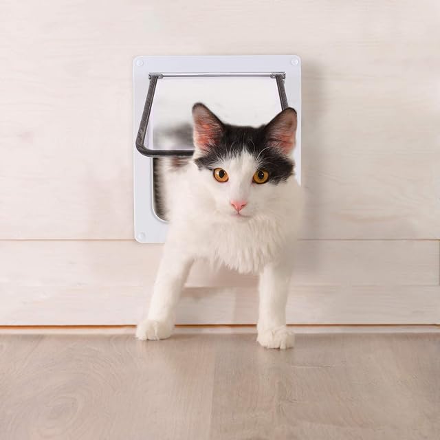 Foto 4 de 6 de Puerta para Gatos Sailnovo 19 * 20 * 5,5cm, Blanca, Talla M