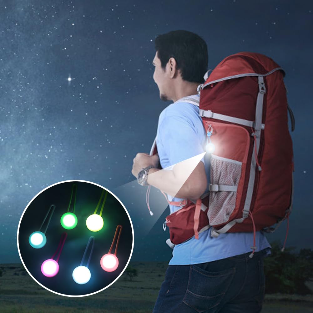 CEWROM Cartella per la scuola con luci lampeggianti a LED, 6 pezzi, luci di sicurezza, riflettori, per bambini, impermeabile, riflettori, per corsa, zaino, jogging, escursionismo