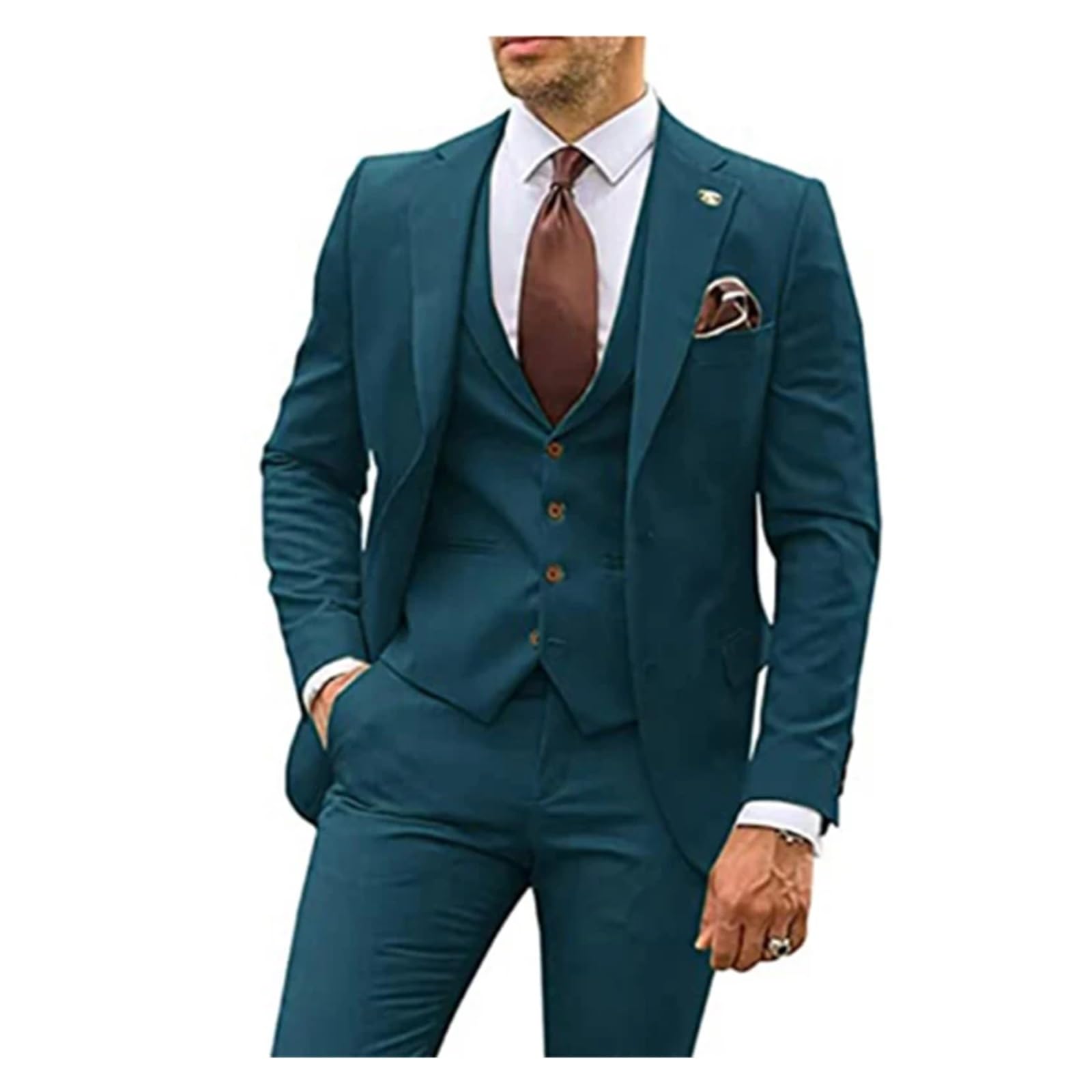 Trajes de Hombre Trajes de 3 Piezas for Hombre, Esmoquin Entallado for Novio, Trajes de Boda for Hombre, Traje de Fiesta Formal for Padrinos de Boda, Hombre, L (EU 50)