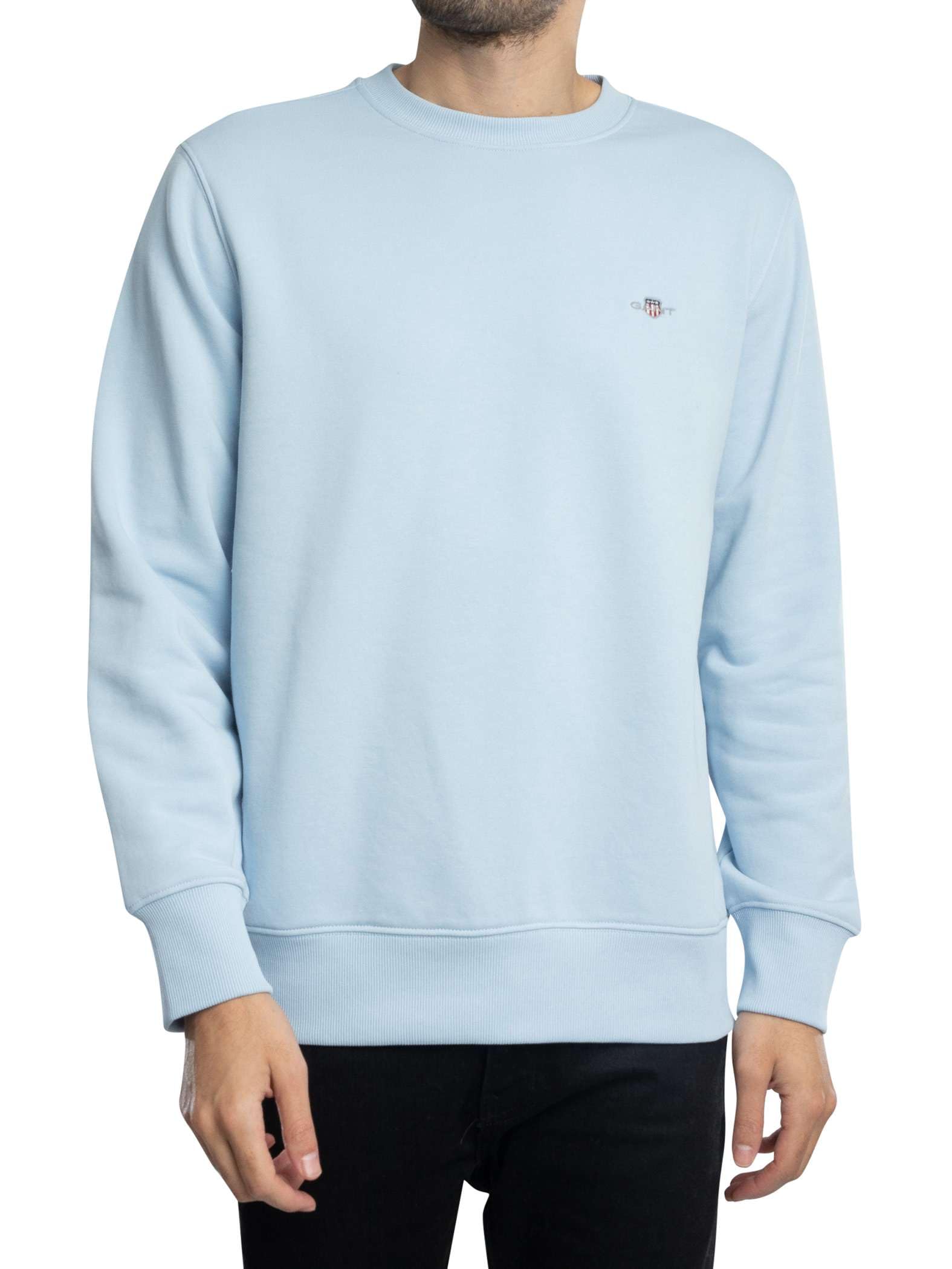 GANT Men's Regular Shield Sweatshirt, Fresh Blue, XXL