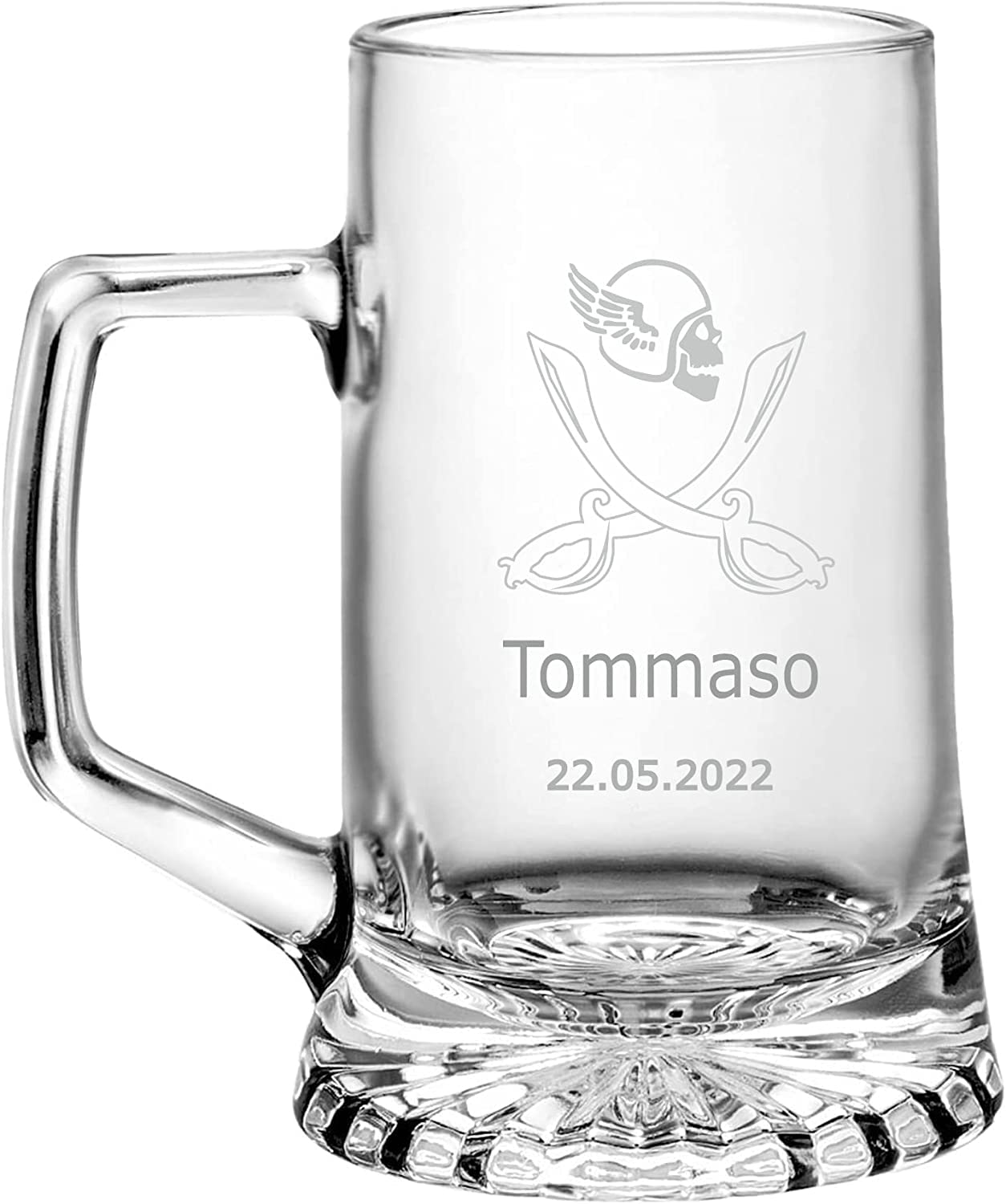 Verre à bière personnalisé Chope à bière gravée Personnalisable avec noms, initiales, date et différents caractères. Idée cadeau (4 pièces)