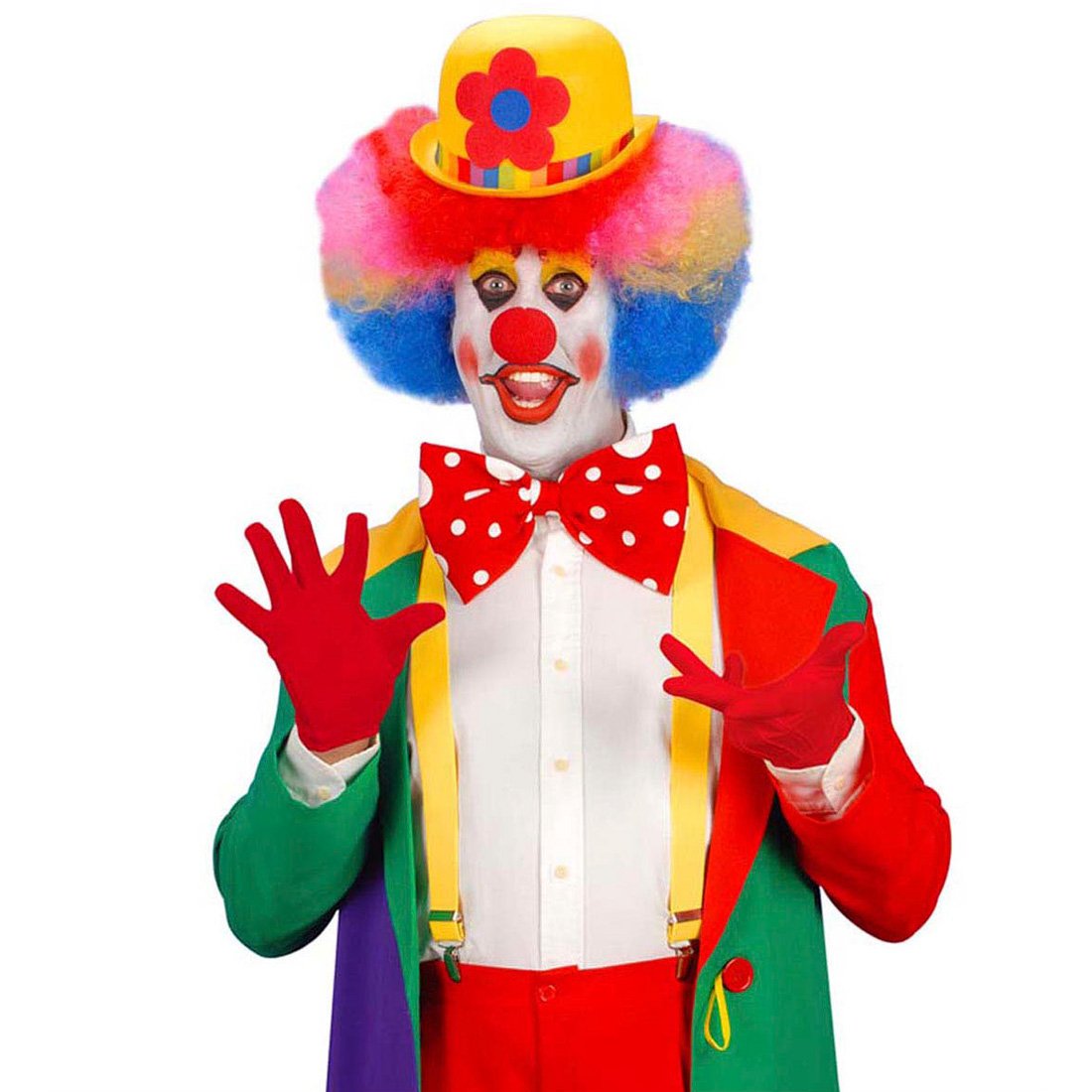 Clown-Handschuhe Rot Kurz Mit Biesen – Perfekt Für Clown-, Zauberer- Oder Pantomime-Kostüme