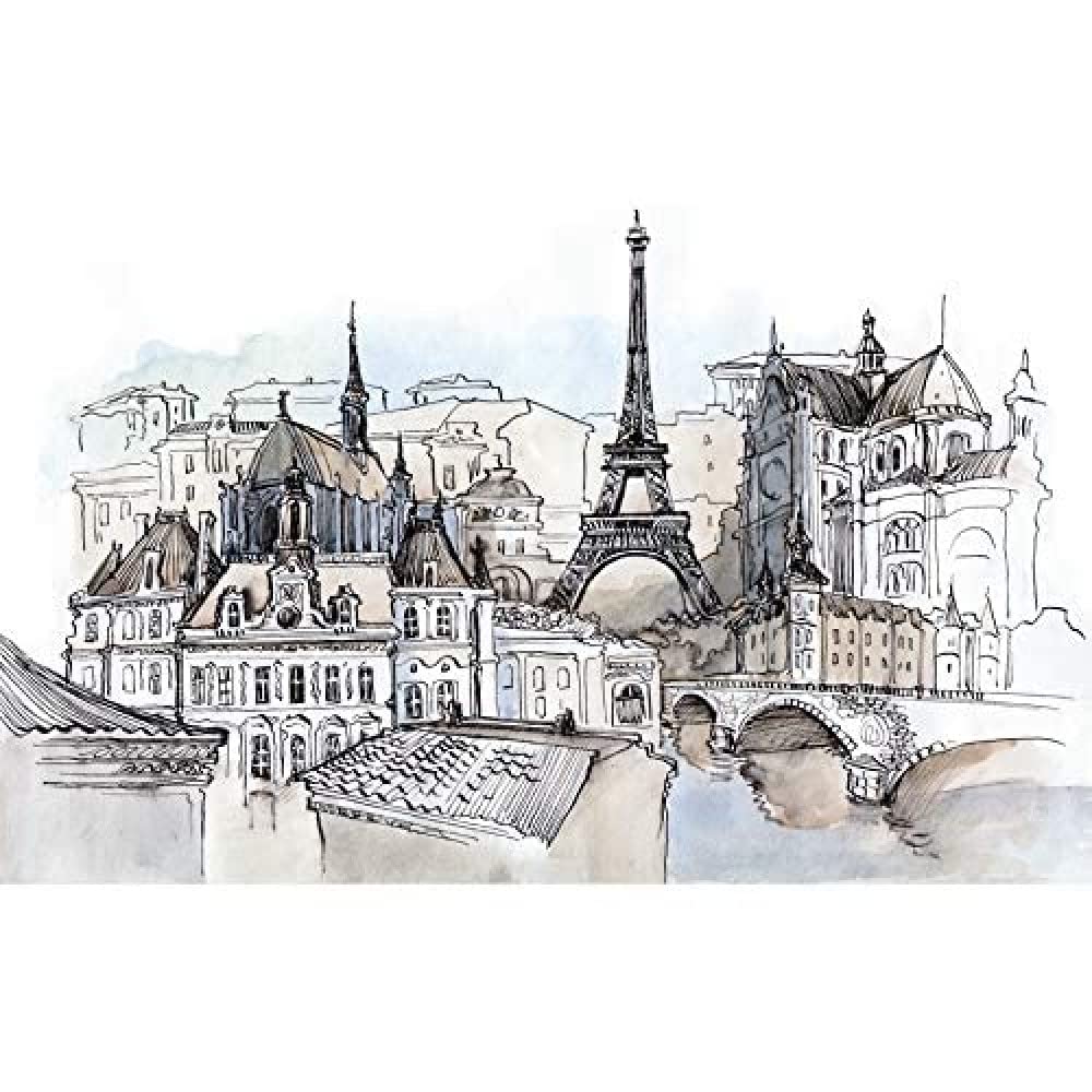 Wee Blue Coo France Ink Drawing Paris Unframed Wall Art Print Poster Home Decor Premium