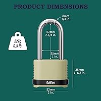 Vista 2 de Candado de combinación resistente con grillete largo, candado de combinación al aire libre resistente a la intemperie, candados con grillete largo
