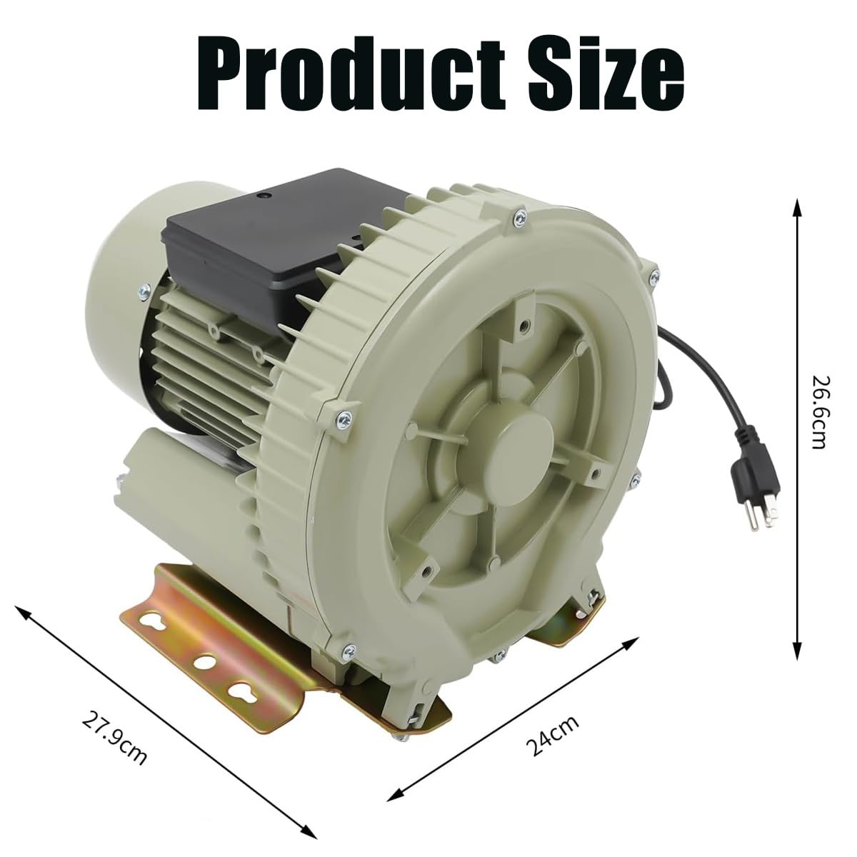 Aquaculture Vortex dmuchawa powietrza 370 W, 12 kpa, pompa komercyjna do stawu rybnego, akwarium i zbiornika na wodę, wysoka wydajność zaopatrzenia w tlen