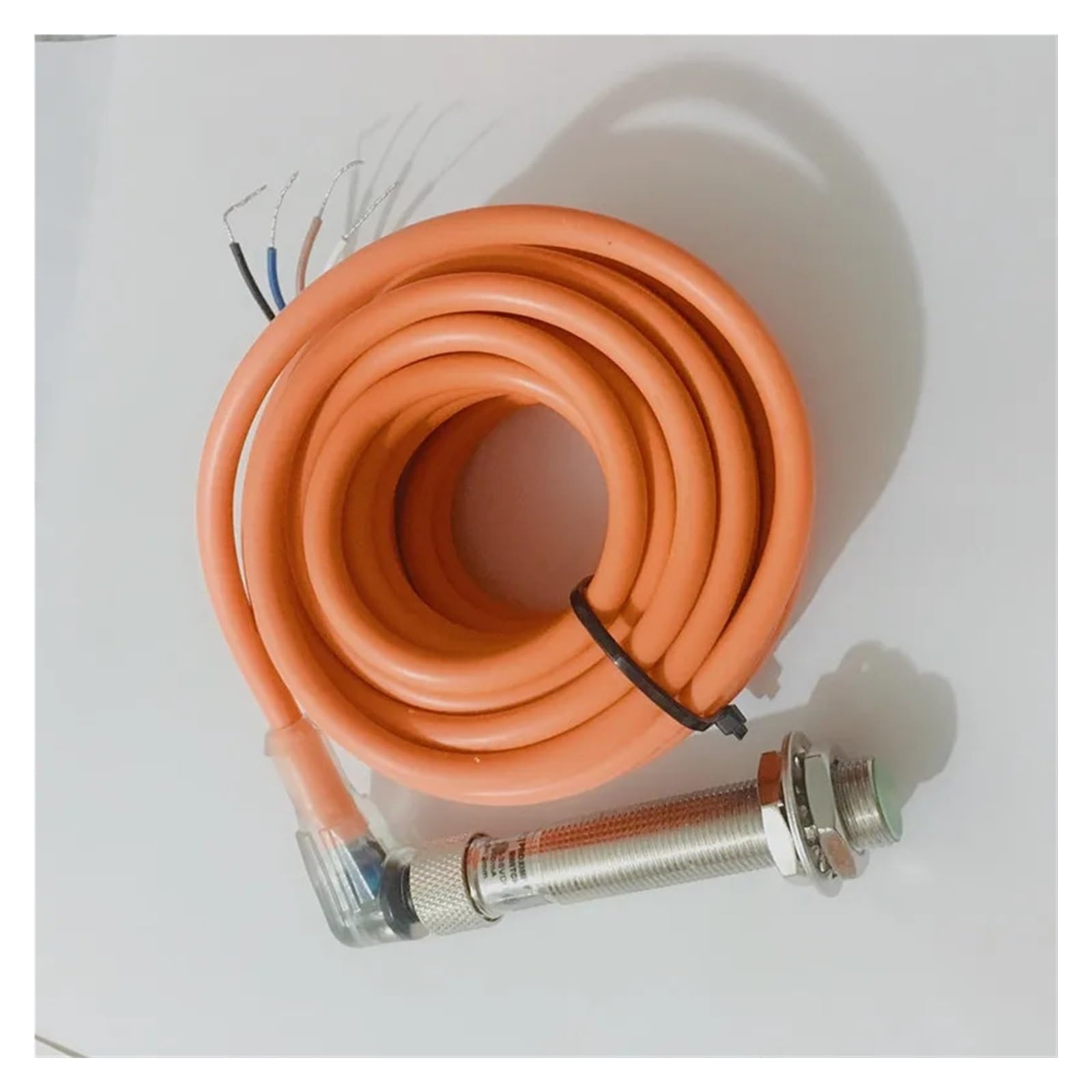 Czujnik zbliżeniowy M12 PNP NO+NC, przełącznik zbliżeniowy DC, 4-żyłowy kabel 5 m, wtyczka kątowa z wyświetlaczem LED (bez spłukiwania 4 mm, PNP NC)